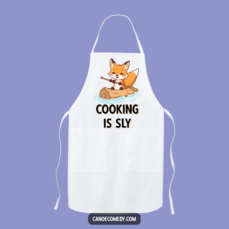 Funny Fox Canoe Master Apron: Smiling Navigator's Hilarious Kitchen Skill Gift