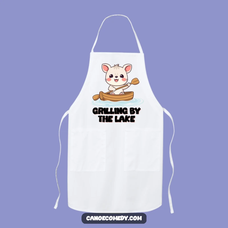 Funny Cheerful Animal Canoe Chef Apron - Cook with Happy Paddler's Joyful Flair