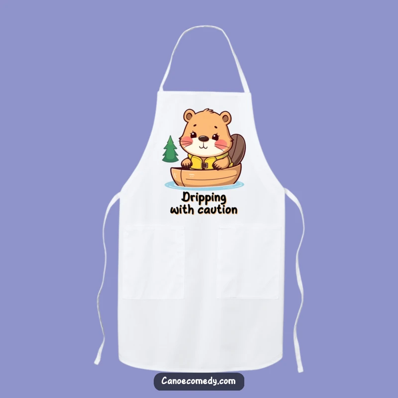 Funny Kawaii Beaver Canoe Apron, Hilarious Kitchen Gift for Messy Adventures