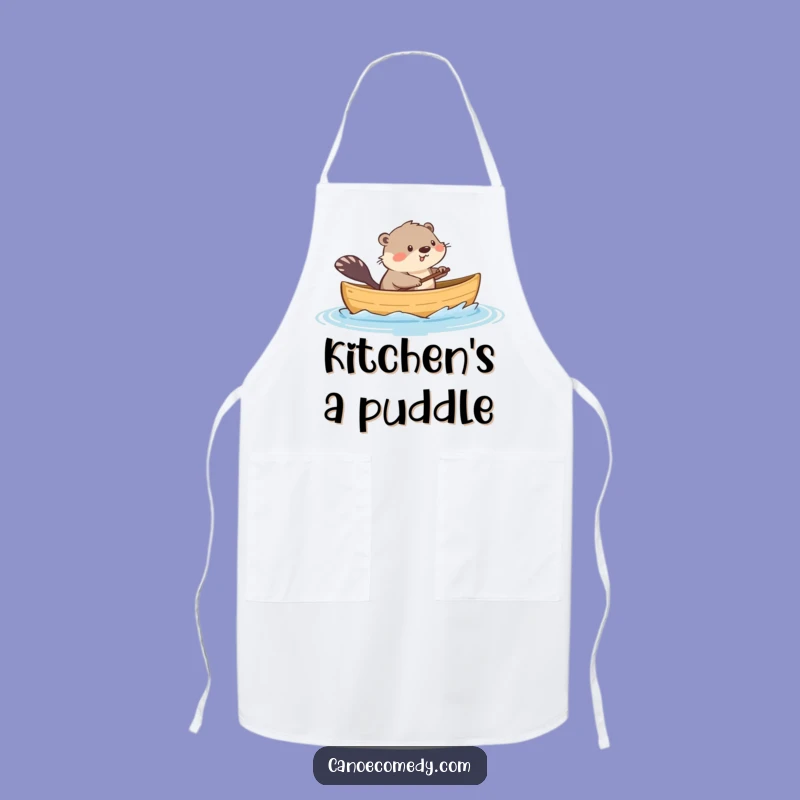 Funny Kawaii Muskrat Canoe Apron, Hilarious Kitchen Gift for Playful Cooks