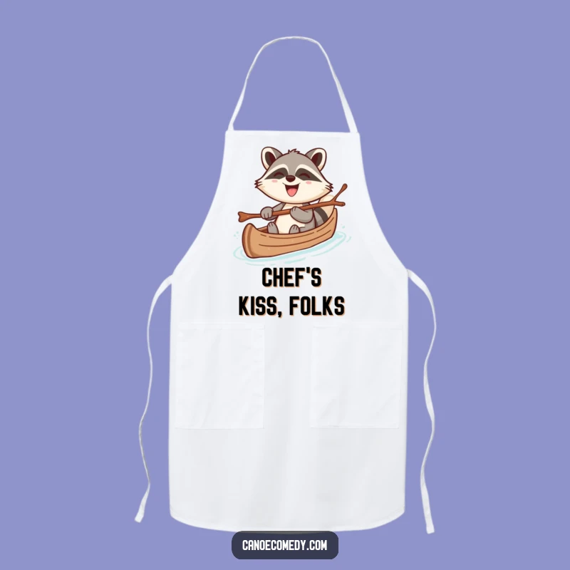 Funny Kawaii Raccoon Canoe Apron, Hilarious Kitchen Gift for Cheerful Chefs