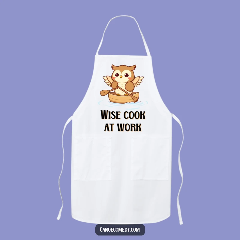 Funny Owl Canoe Trip Apron: Cook with Calm and Cheer