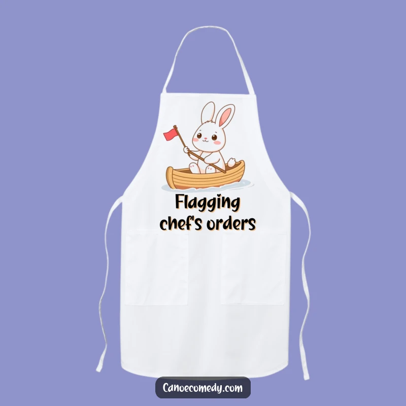 Funny Rabbit Canoe Flag Apron - Cheerful and Hilarious Kitchenware