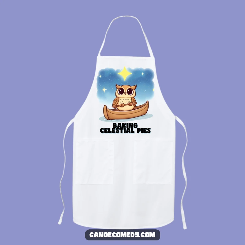 Funny Wonder Owl Starry Sky Apron: Cook Under the Stars with Humor