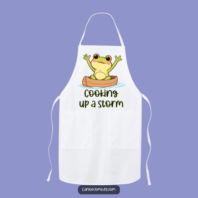 Kawaii Frog Canoe Apron: Hilarious Paddler Fun for Kitchen Adventures