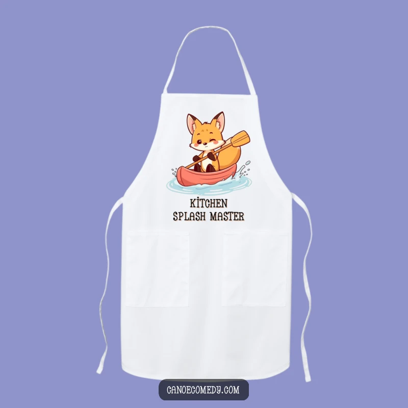Funny Fox Canoe Splash Apron - Playful Kitchen Fun & Lively Gift