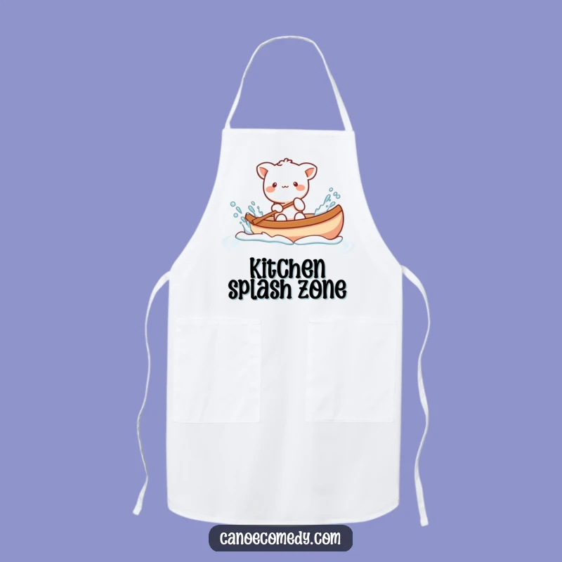 Funny Kawaii Animal Splashing Canoe Apron, Chef Gift for Playful Cooks