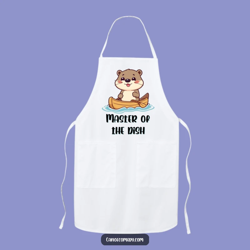 Funny Otter Canoe Apron: Kawaii Chef Otter for Kitchen Fun, Great Funny Gift