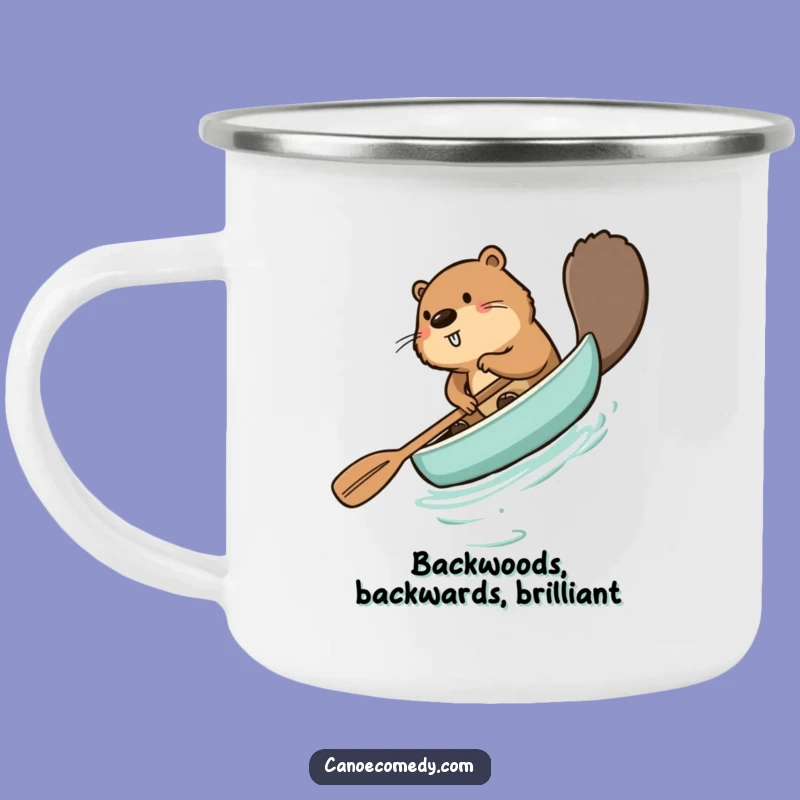 Funny Beaver Paddling Canoe Backwards Camping Mug - Hilarious Adventure Drinkware