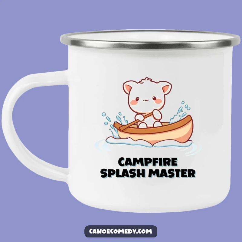 Funny Kawaii Animal Splashing Canoe Camping Mug, Gift for Playful Campers
