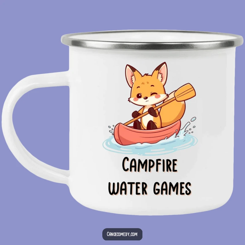Funny Fox Canoe Splash Camping Mug - Playful Adventure & Witty Gift