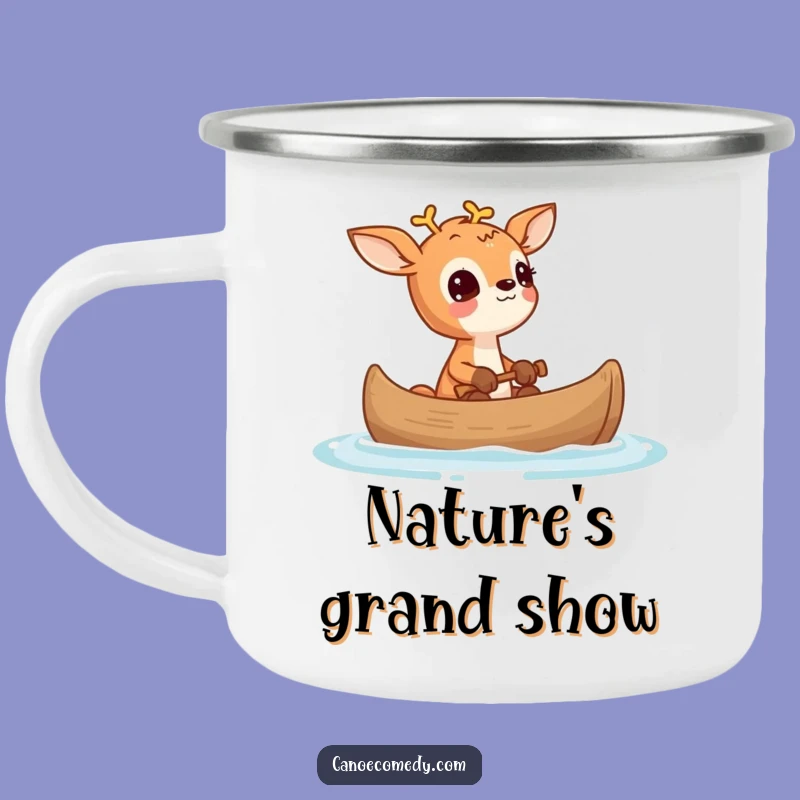 Funny Deer Wonder Canoe Camping Mug: Your Companion for Curious Adventures