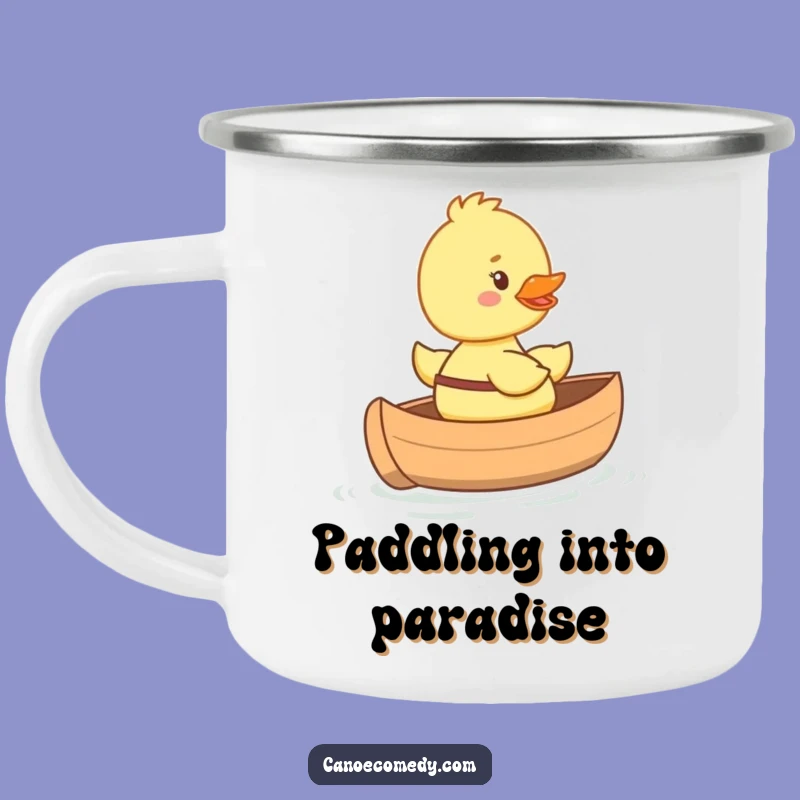 Funny Duckling in Mini Canoe Camping Mug - Adorable & Cheerful Outdoor Drinkware