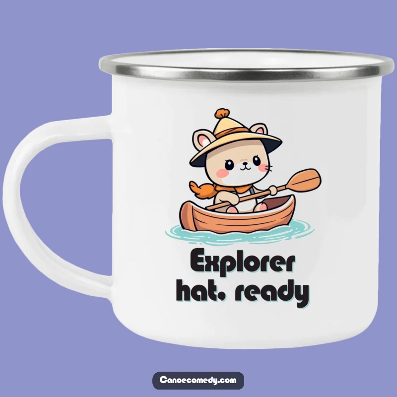 Funny Kawaii Adventurer Animal Canoe Camping Mug, Gift for Daring Outdoorsmen