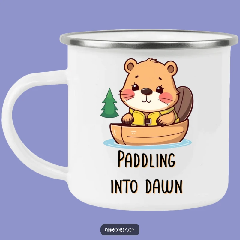 Funny Kawaii Beaver Canoe Camping Mug, Humorous Outdoor Drinkware Perfect Adventure Gift