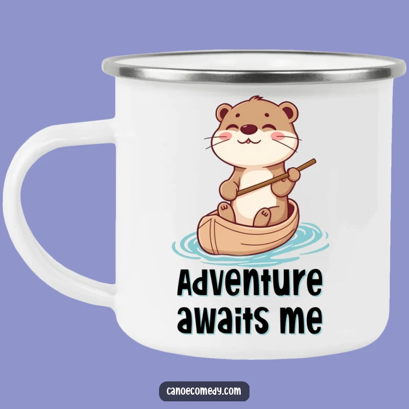 Funny Otter Canoe Steering Camping Mug - Outdoor Playfulness Adventure Gift