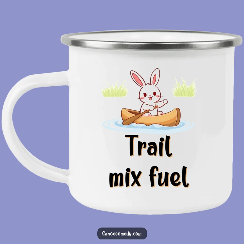 Funny Rabbit Canoe Adventure Camping Mug: Cheerful Character's Hilarious Outdoor Sip Gift