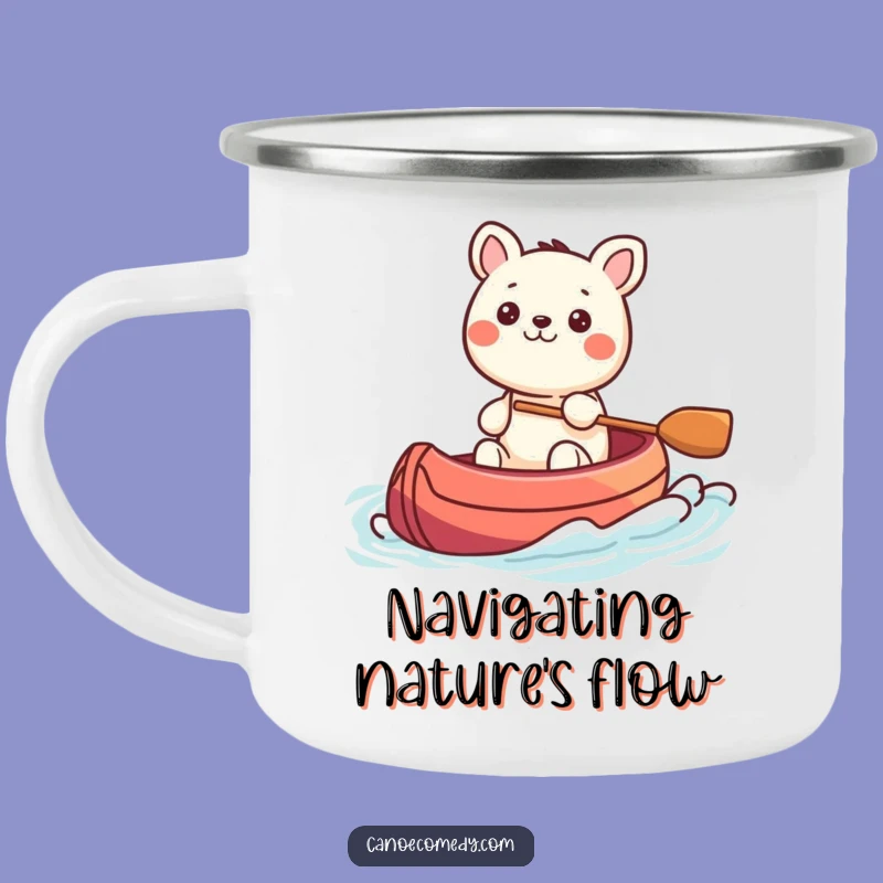 Funny Kawaii Animal Steering Canoe Camping Mug, Gift for Peaceful Campers