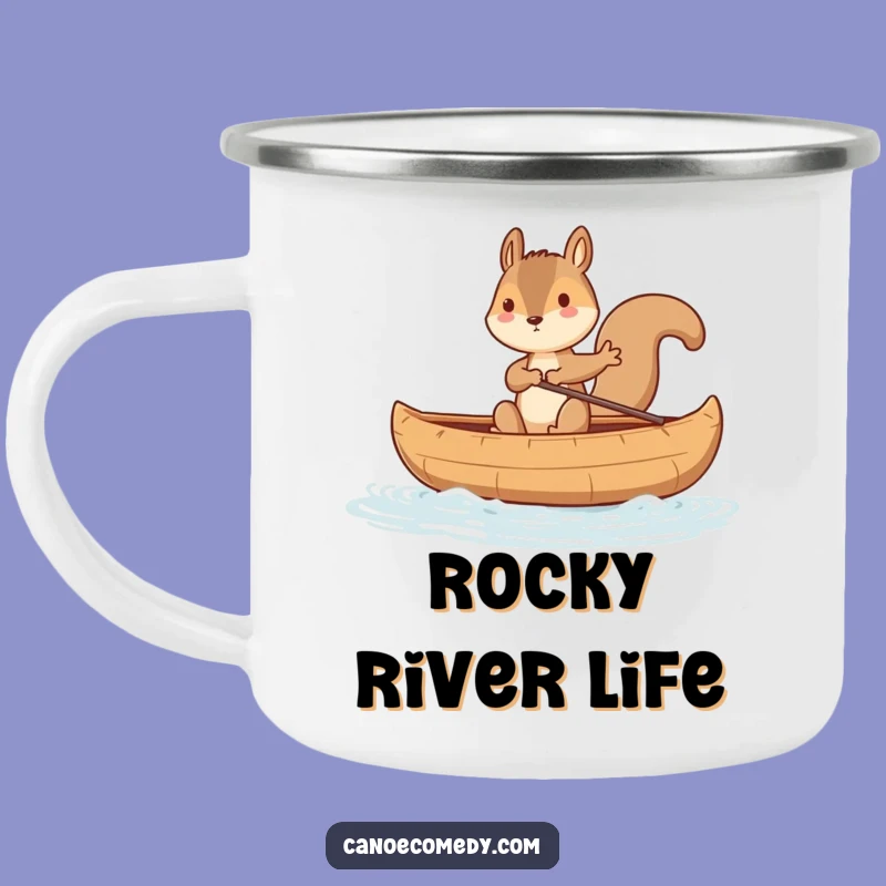 Funny Squirrel Canoe Balance Camping Mug - Outdoor Adventure Humor Gift
