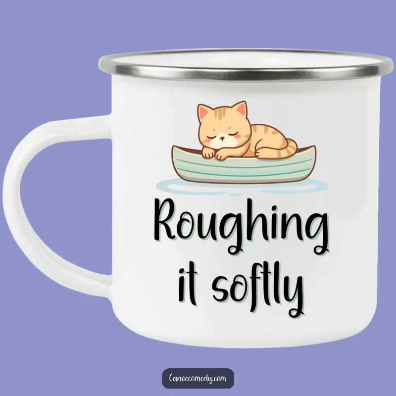 Funny Cat Napping in Canoe Camping Mug - Hilarious & Peaceful Drinkware
