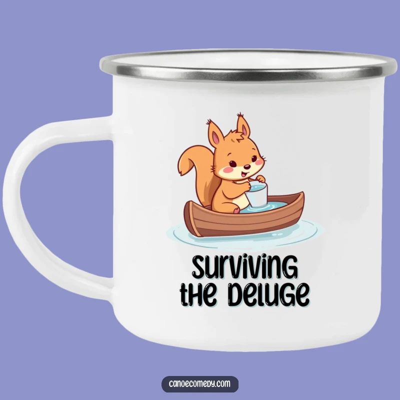 Funny Squirrel Canoe Disaster Camping Mug: Tiny Cup Bailing Hilarious Outdoor Sip Gift