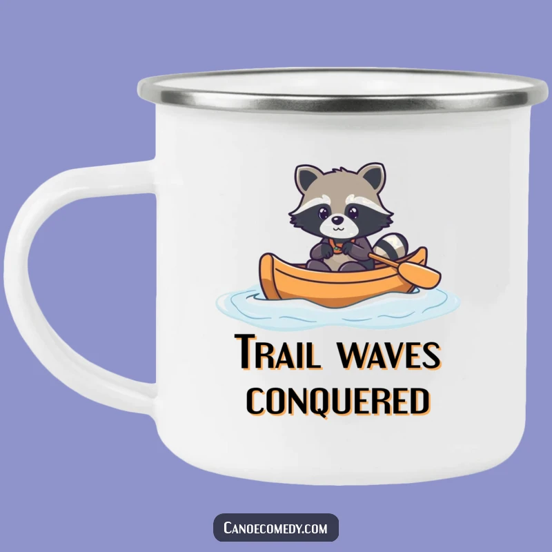 Funny Kawaii Raccoon Camping Mug - Canoe Adventure & Cute Outdoor Gift