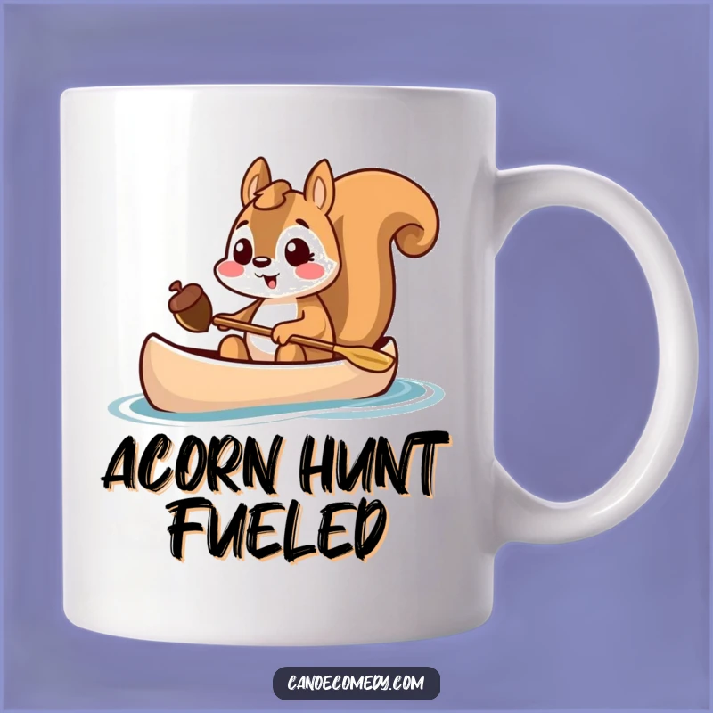 Funny Squirrel Canoe Acorn Mug - Excited Treasure Hunter & Gift for Nut Lovers