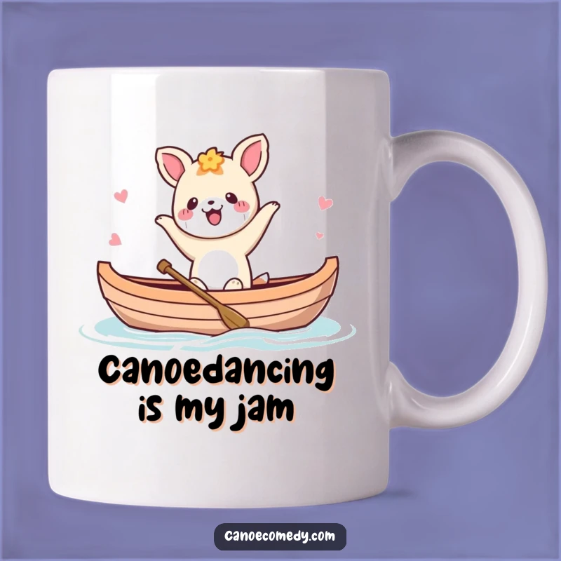 Funny Kawaii Canoe Dance Mug: Joyful Animal's Water Celebration Gift