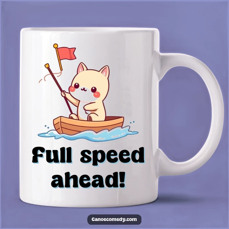 Funny Kawaii Canoe Flag Mug: Speedy Animal's Victory Lap Celebration Gift