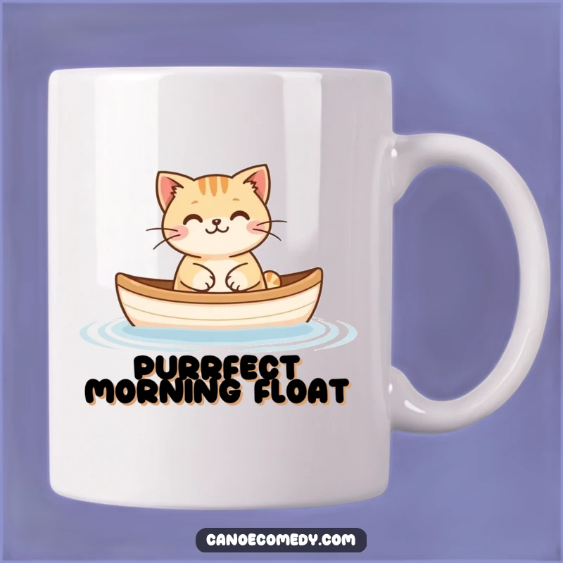 Funny Cat Floating Canoe Mug: Hilarious Gift for Peaceful Pet Lovers
