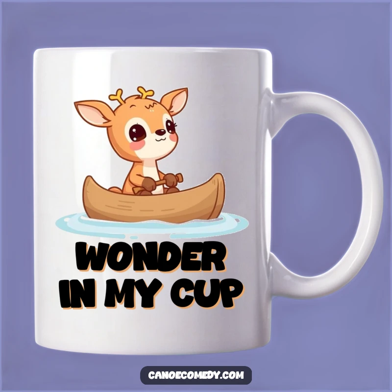 Funny Deer Wonder Canoe Mug: A Whimsical Gift for Curious Souls