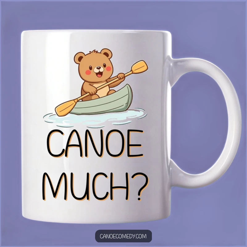 Funny Excited Bear Paddling Canoe Mug - The Ultimate Funny Gift for Outdoor Lovers!