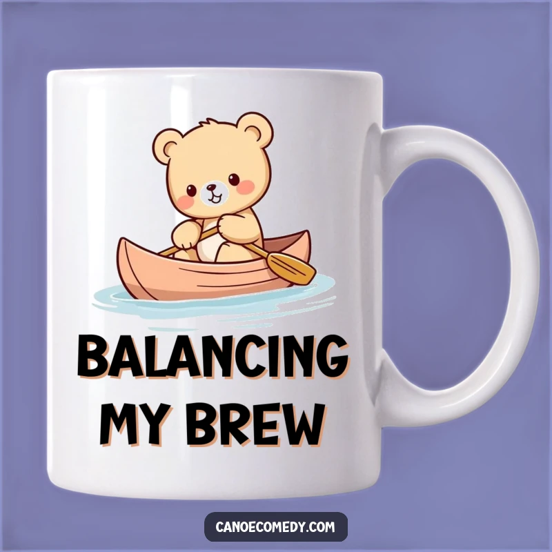 Funny Kawaii Bear Canoe Mug - Adorable Balancing Act Gift for Cute Lovers
