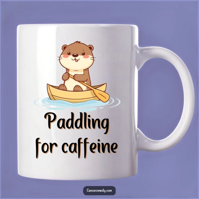 Funny Kawaii Otter Canoe Mug: Enthusiastic Otter Gift for Water Lovers