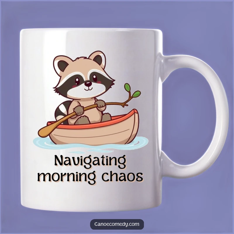 Funny Kawaii Raccoon Canoe Mug: Resourceful Adventurer Gift for Nature Lovers