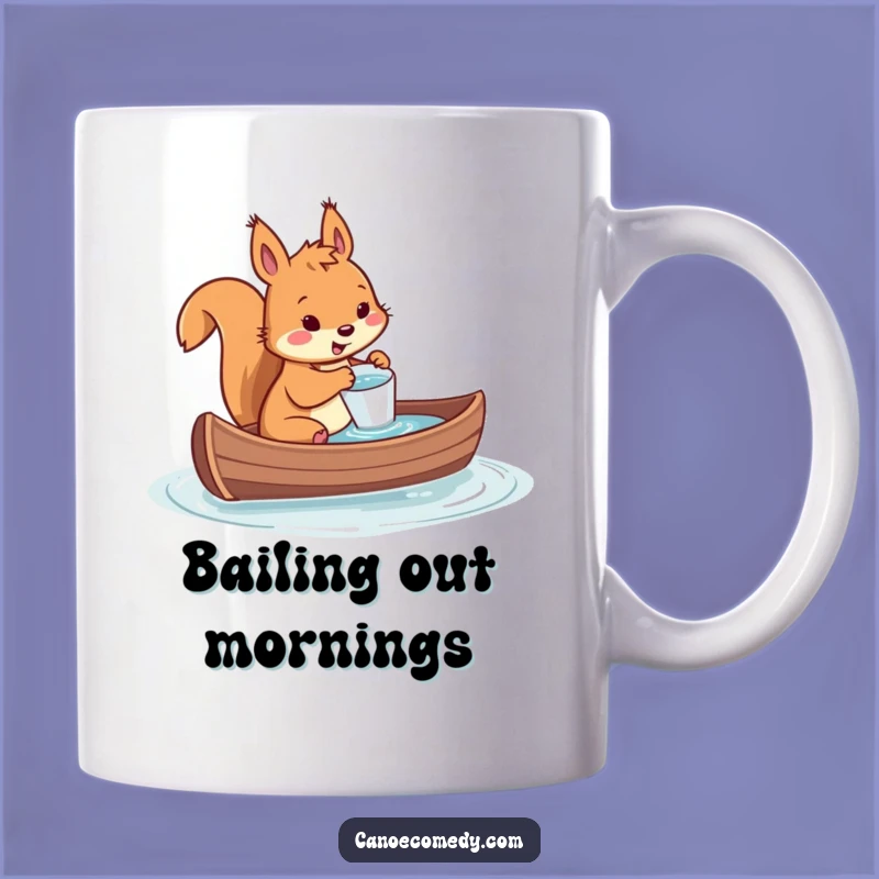 Funny Squirrel Canoe Disaster Mug: Tiny Cup Bailing Hilarious Survival Gift