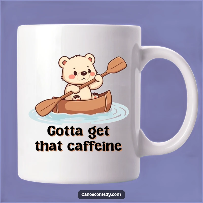 Funny Bear Cub Canoe Mug: Determined Paddler Makes a Great Funny Gift