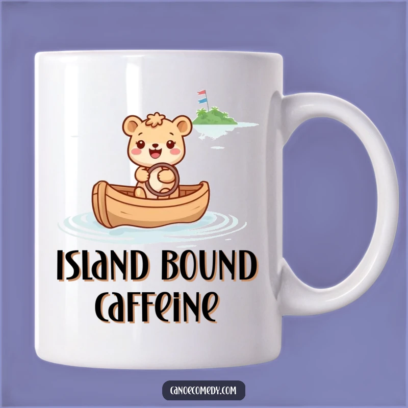 Funny Happy Animal Canoe Mug: Sparkly Island Destination Gift for Dreamers