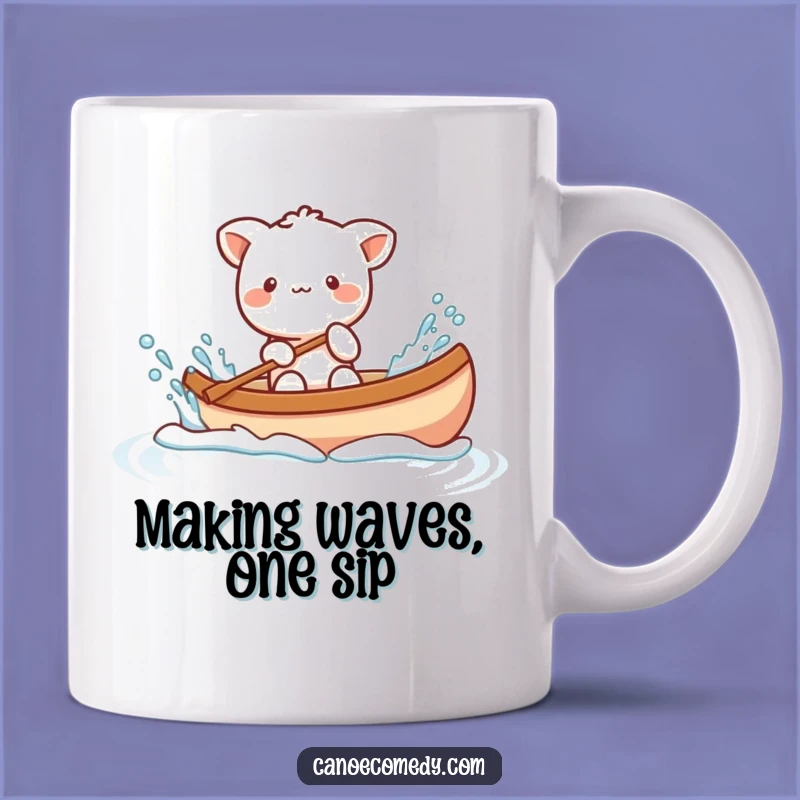 Funny Kawaii Animal Splashing Canoe Mug, Perfect Gift for Playful Souls