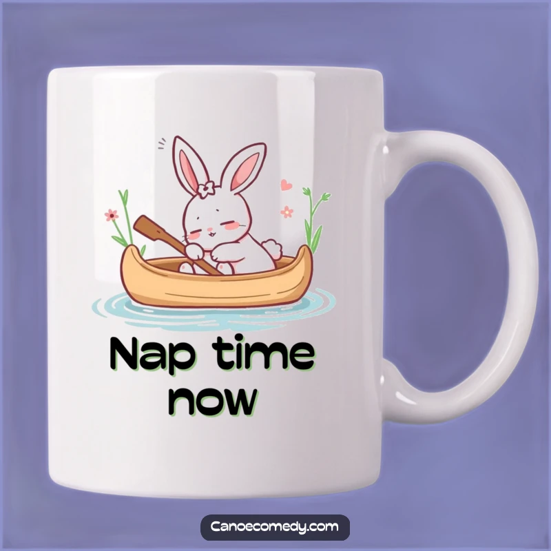 Funny Rabbit Dozing in Canoe Mug - Relaxing & Hilarious Gift!