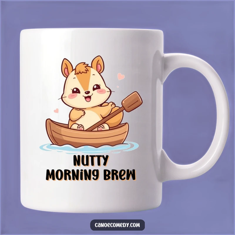 Funny Kawaii Squirrel Giggle Mug - Nutty Canoe Adventure Gift
