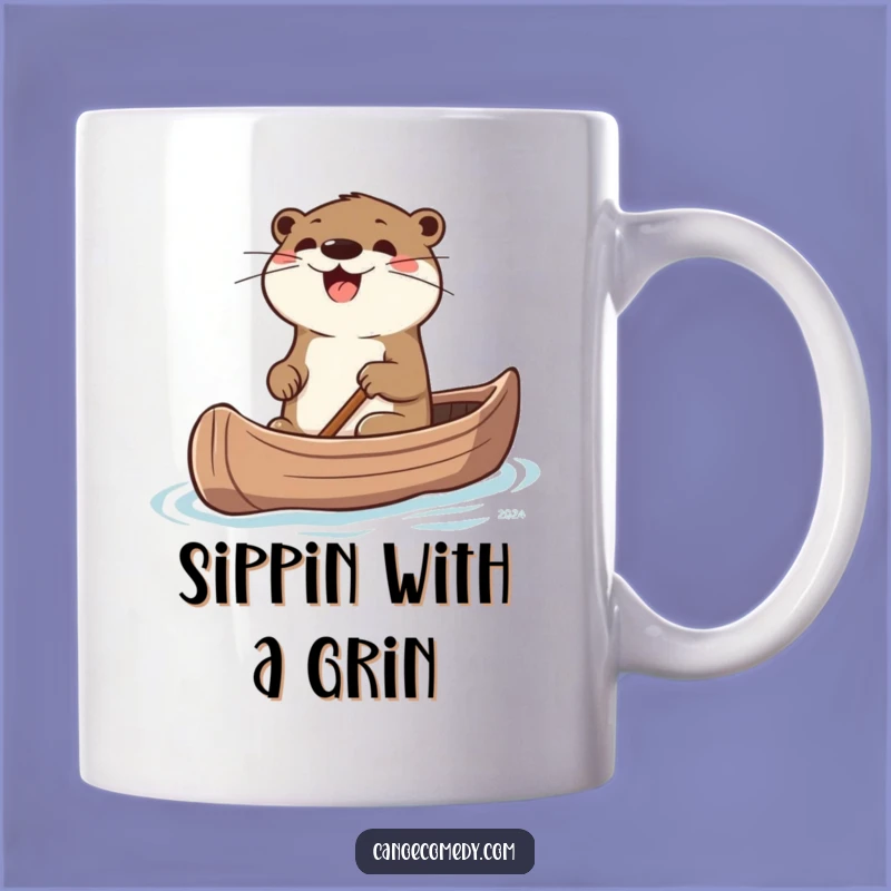 Funny Otter Canoe Adventure Mug: Excited Steering for Fun Lovers