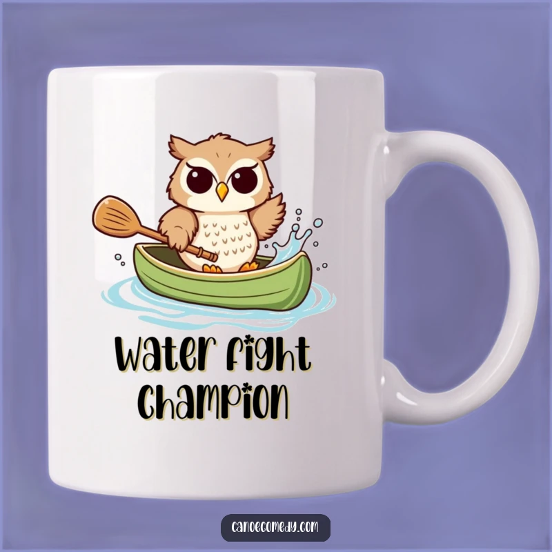 Funny Playful Owl Canoe Splash Mug: Hilarious Water Fun Gift for Joyful Souls