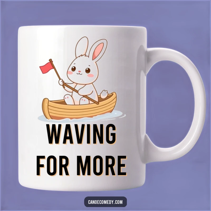 Funny Rabbit Canoe Flag Mug - Cheerful and Hilarious Gift for Joyful People