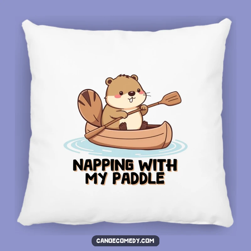 Cozy Funny Kawaii Beaver Canoe Tail Paddle Pillow, Adorable Humorous Gift