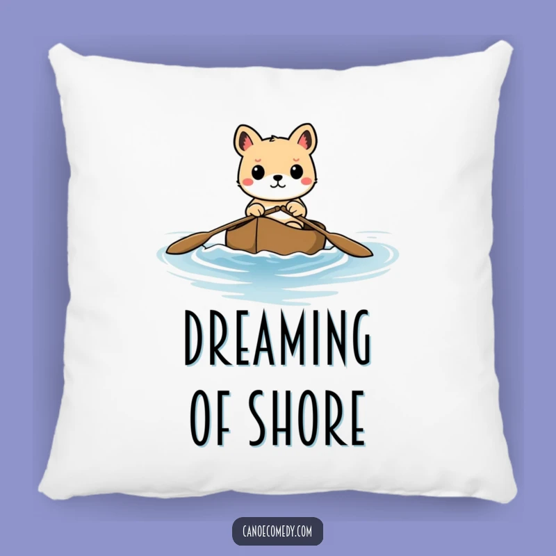 Funny Determined Animal Canoe Pillow: Cozy Cushion for Adventurous Dreamers