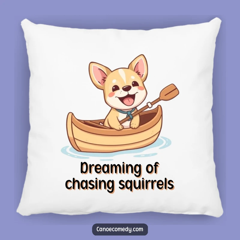 Funny Dog Barking in Canoe Pillow - Comfy & Hilarious Canine Accent