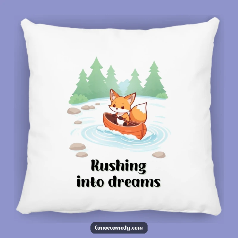 Funny Kawaii Fox Rapids Pillow - Cozy Determined Cuddle Gift