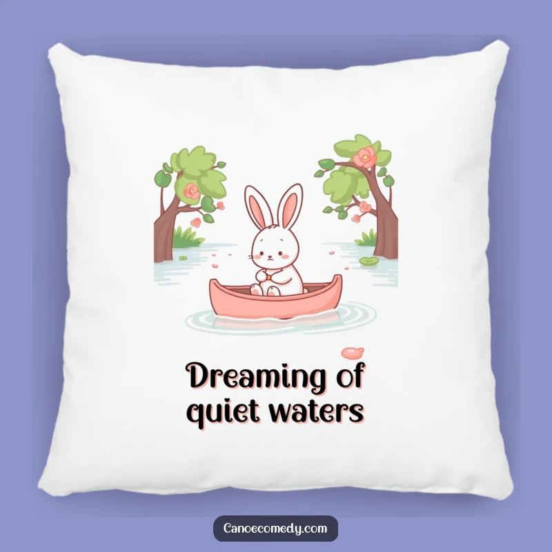 Funny Kawaii Rabbit Pillow - Peaceful Canoe Ride Comfort & Cozy Gift