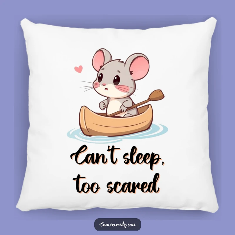 Funny Mouse Canoe Fear Pillow - Cozy & Comical Comfort Gift
